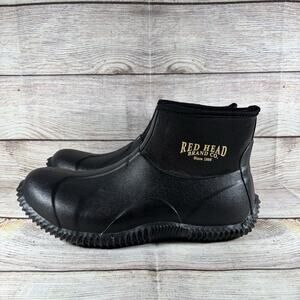 RedHead Mallard Mens Size 8 Shoes Black Rubber Ankle Waterproof Outdoor Boots